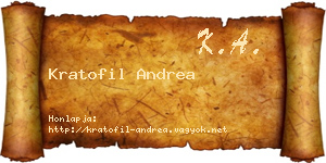Kratofil Andrea névjegykártya
