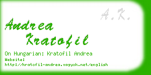 andrea kratofil business card